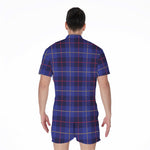 Deep Blue Stewart Tartan Print Men's Rompers