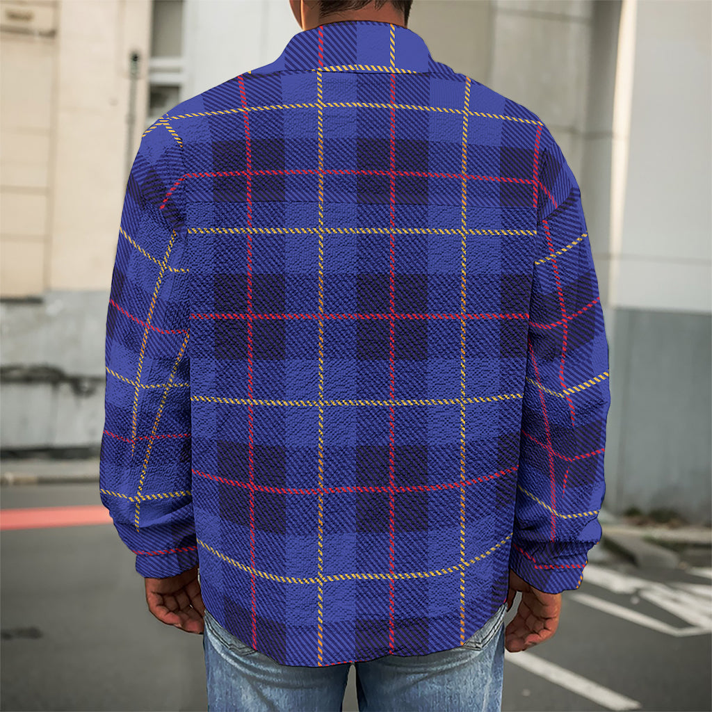 Deep Blue Stewart Tartan Print Men's Shirt Jacket