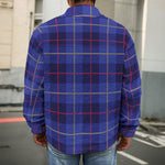 Deep Blue Stewart Tartan Print Men's Shirt Jacket