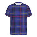 Deep Blue Stewart Tartan Print Men's Athletic T-Shirt