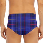 Deep Blue Stewart Tartan Print Men's Triangle Swim Briefs