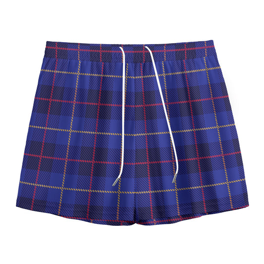 Deep Blue Stewart Tartan Print Mesh Shorts