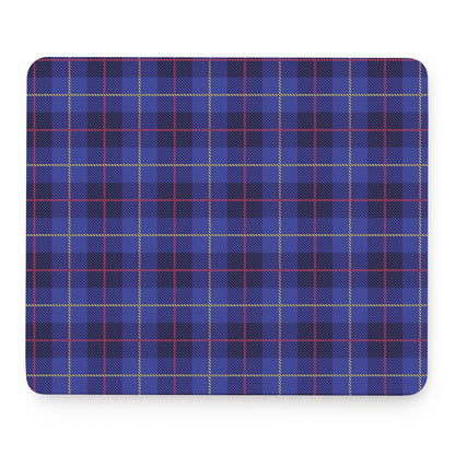 Deep Blue Stewart Tartan Print Mouse Pad