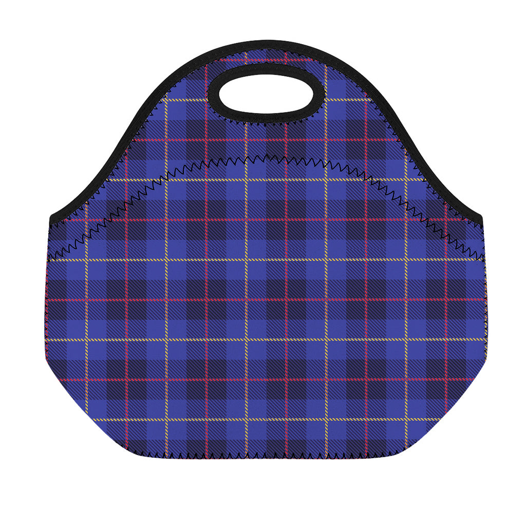 Deep Blue Stewart Tartan Print Neoprene Lunch Bag