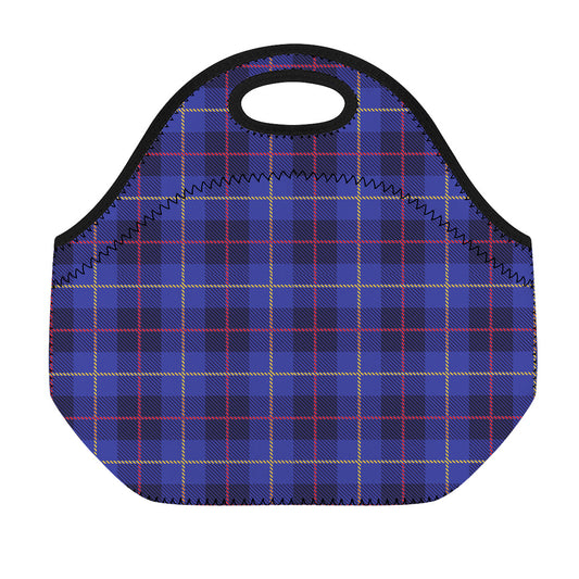 Deep Blue Stewart Tartan Print Neoprene Lunch Bag