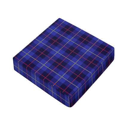 Deep Blue Stewart Tartan Print Outdoor Seat Cushion Cover