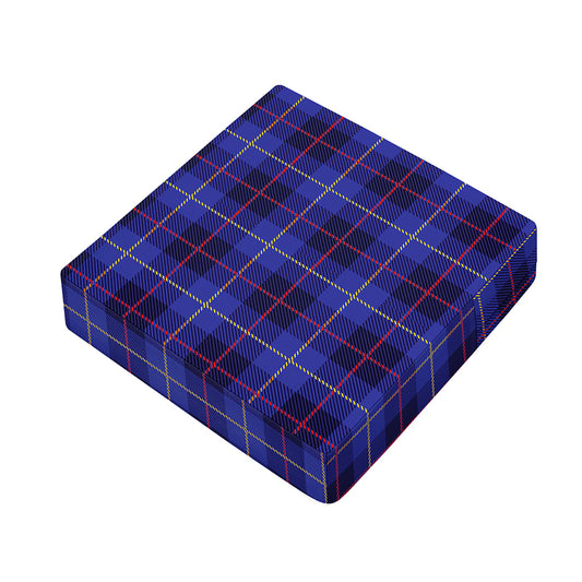 Deep Blue Stewart Tartan Print Outdoor Seat Cushion Cover