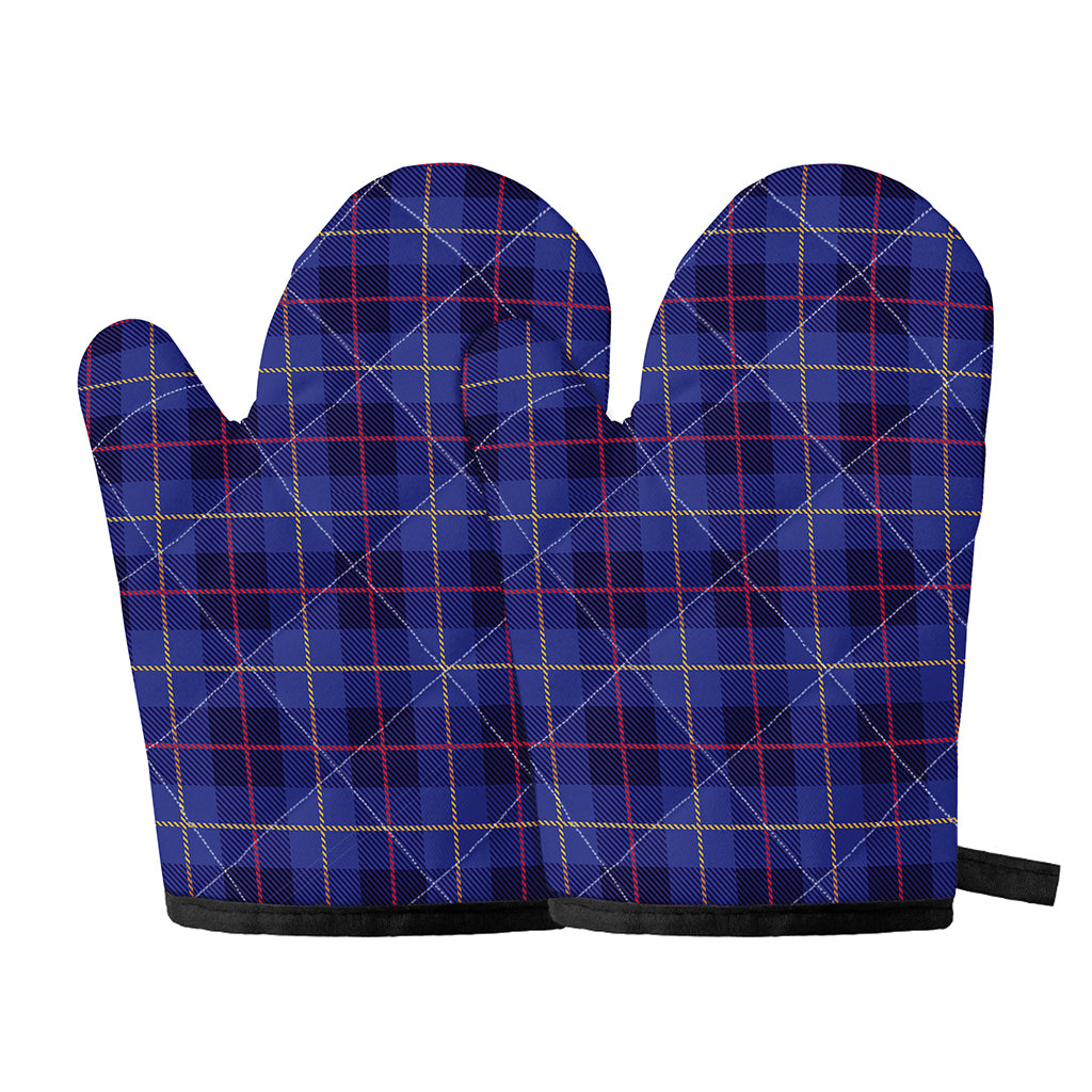 Deep Blue Stewart Tartan Print Oven Mitts