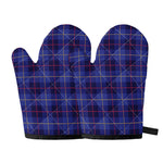 Deep Blue Stewart Tartan Print Oven Mitts