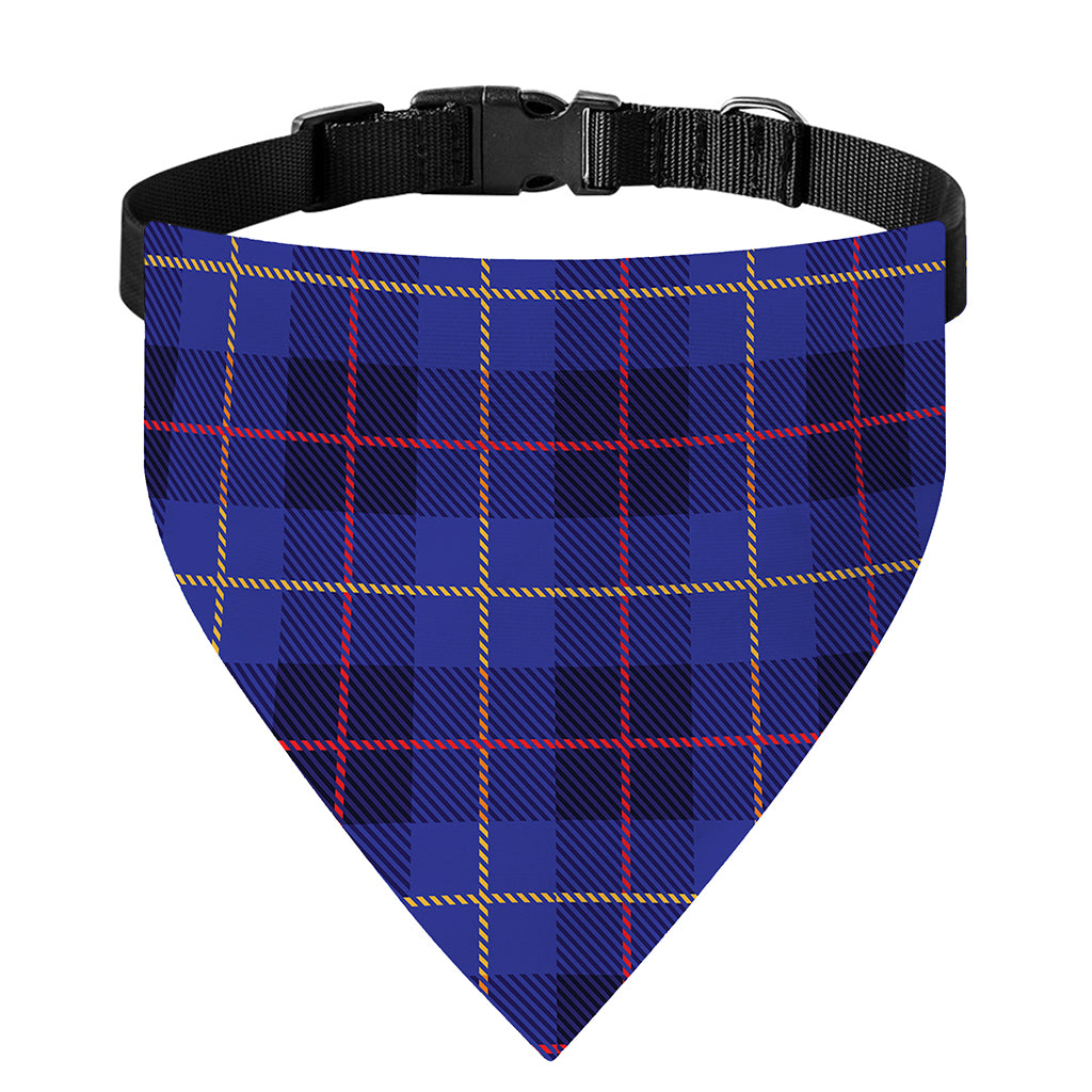 Deep Blue Stewart Tartan Print Over The Collar Dog Bandana
