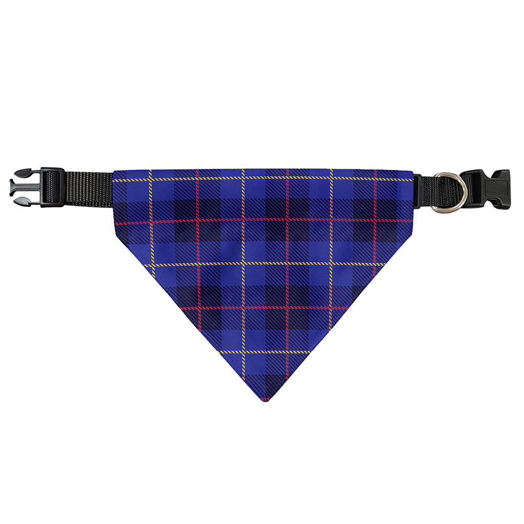 Deep Blue Stewart Tartan Print Over The Collar Dog Bandana