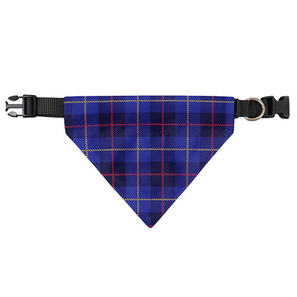 Deep Blue Stewart Tartan Print Over The Collar Dog Bandana