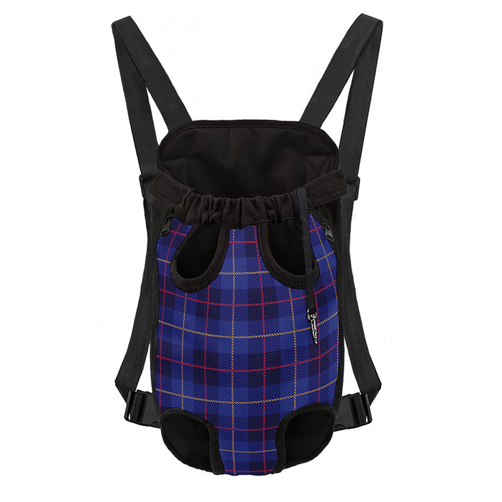 Deep Blue Stewart Tartan Print Pet Carrier Backpack
