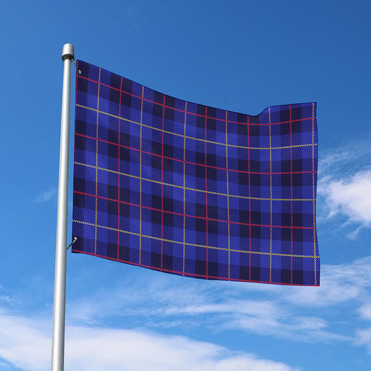 Deep Blue Stewart Tartan Print Polyester Flag