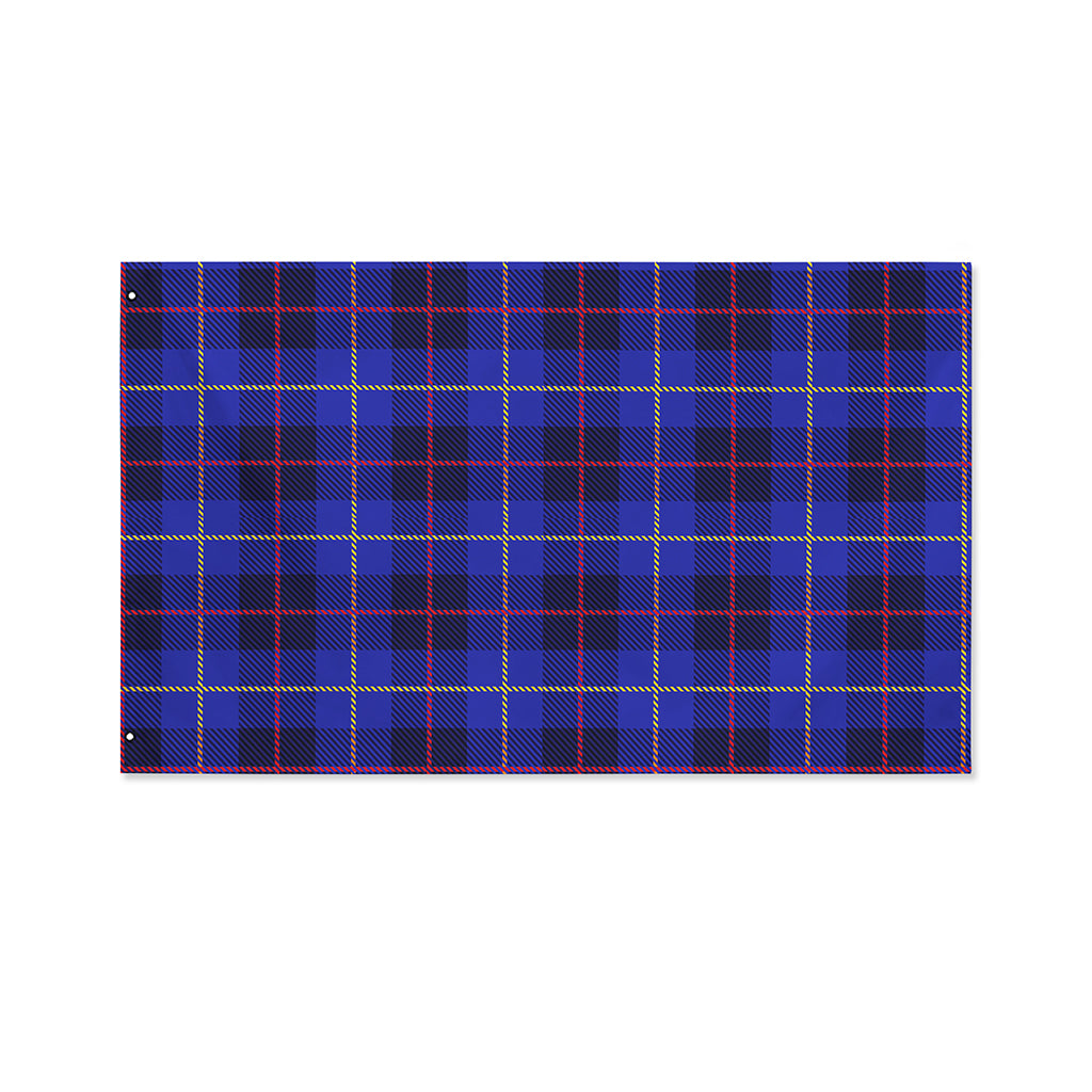 Deep Blue Stewart Tartan Print Polyester Flag