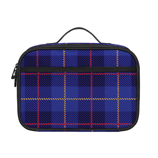 Deep Blue Stewart Tartan Print Portable Lunch Bag