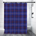 Deep Blue Stewart Tartan Print Premium Shower Curtain