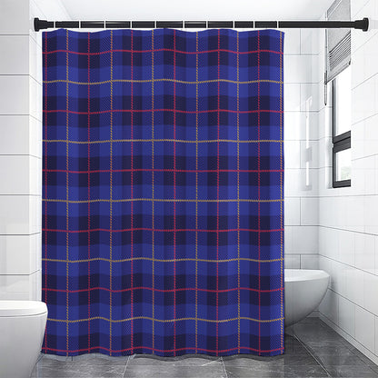 Deep Blue Stewart Tartan Print Premium Shower Curtain