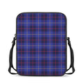 Deep Blue Stewart Tartan Print Rectangular Crossbody Bag