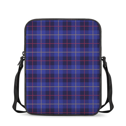 Deep Blue Stewart Tartan Print Rectangular Crossbody Bag