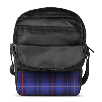 Deep Blue Stewart Tartan Print Rectangular Crossbody Bag