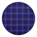 Deep Blue Stewart Tartan Print Round Blanket