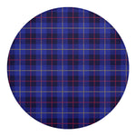 Deep Blue Stewart Tartan Print Round Blanket