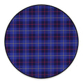 Deep Blue Stewart Tartan Print Round Floor Mat