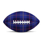 Deep Blue Stewart Tartan Print Rugby Ball