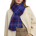 Deep Blue Stewart Tartan Print Scarf