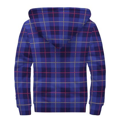 Deep Blue Stewart Tartan Print Sherpa Lined Zip Up Hoodie