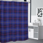 Deep Blue Stewart Tartan Print Shower Curtain