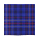 Deep Blue Stewart Tartan Print Silk Bandana
