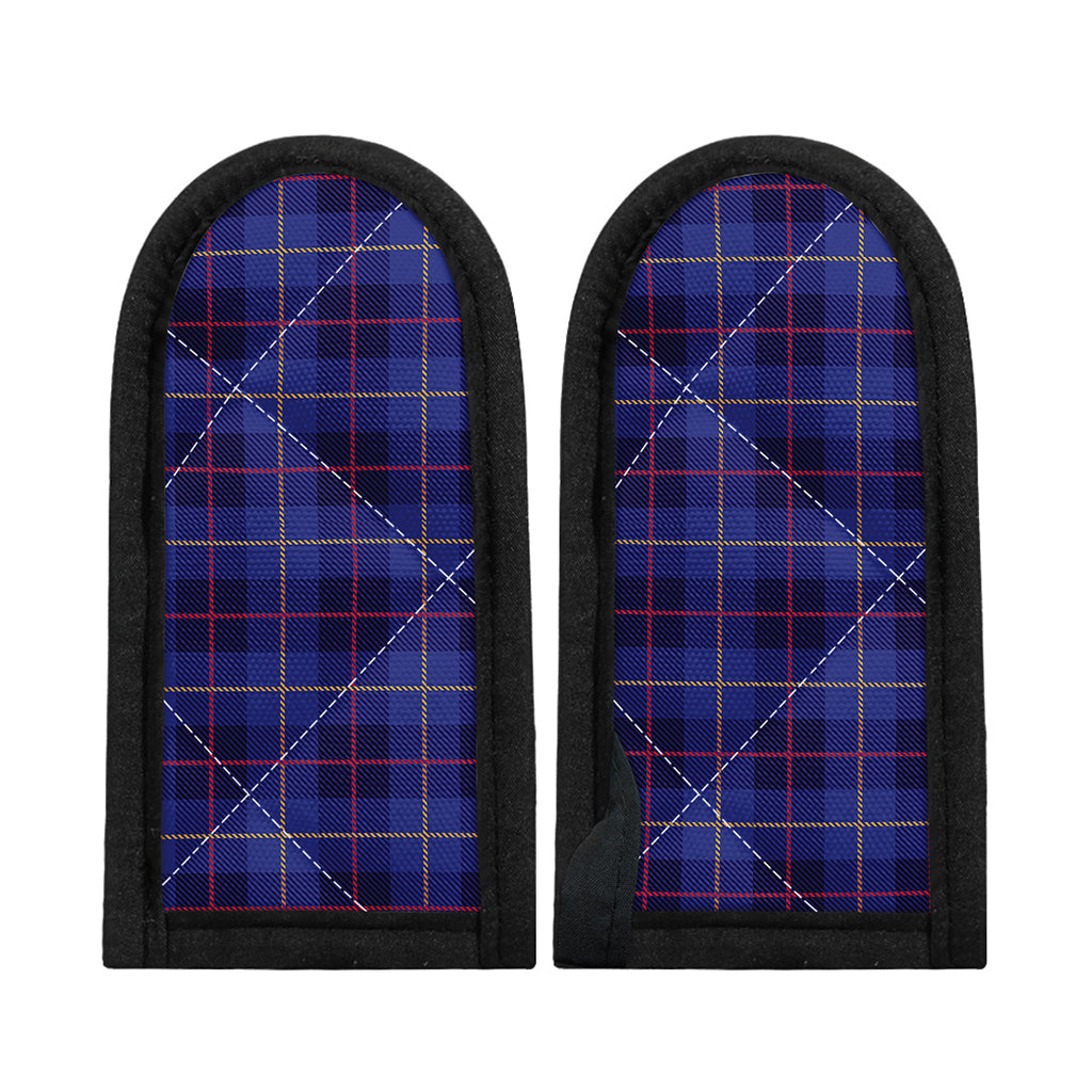 Deep Blue Stewart Tartan Print Skillet Handle Cover