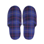 Deep Blue Stewart Tartan Print Slippers