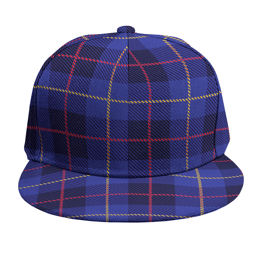 Deep Blue Stewart Tartan Print Snapback Cap