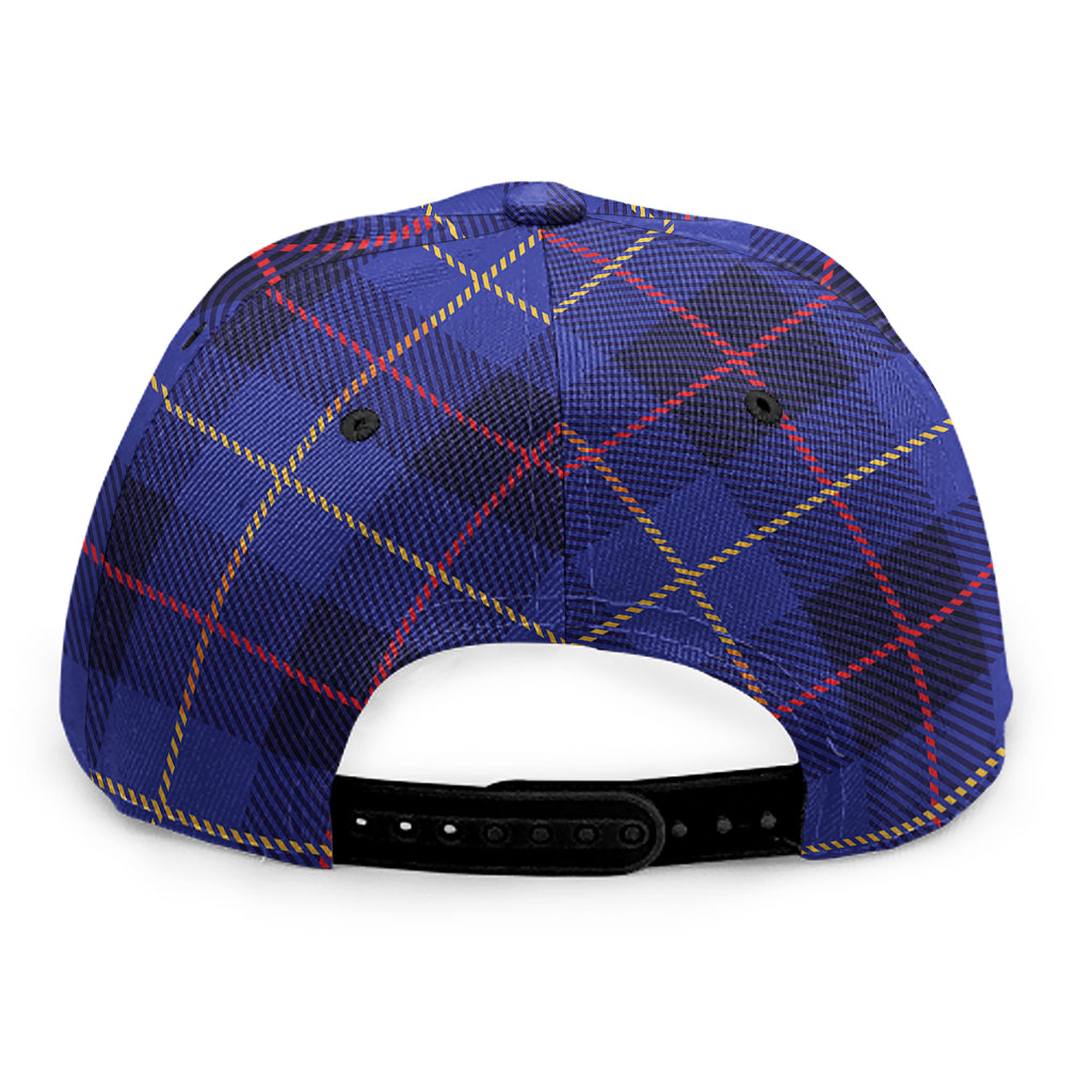 Deep Blue Stewart Tartan Print Snapback Cap