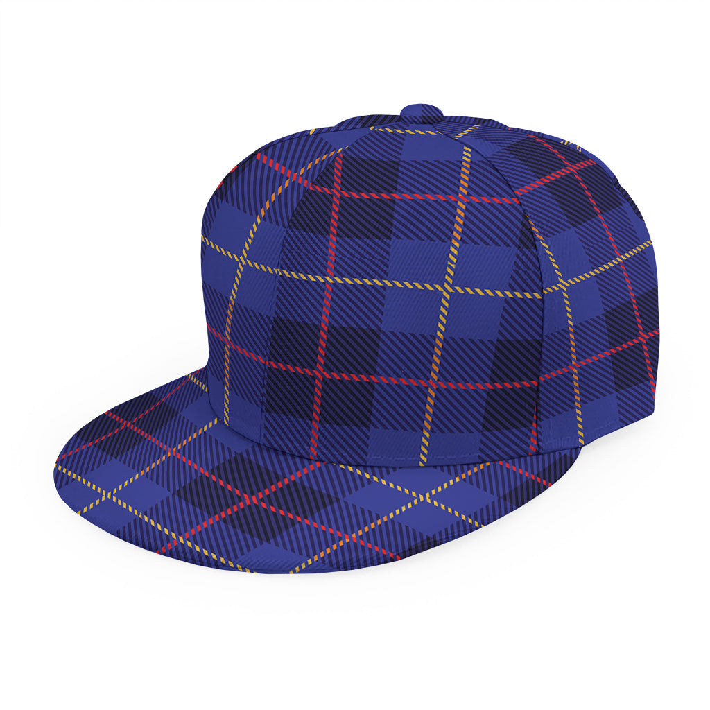 Deep Blue Stewart Tartan Print Snapback Cap