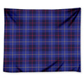 Deep Blue Stewart Tartan Print Tapestry