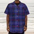 Deep Blue Stewart Tartan Print Textured Short Sleeve Shirt