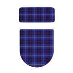 Deep Blue Stewart Tartan Print Toilet Lid And Tank Cover Set