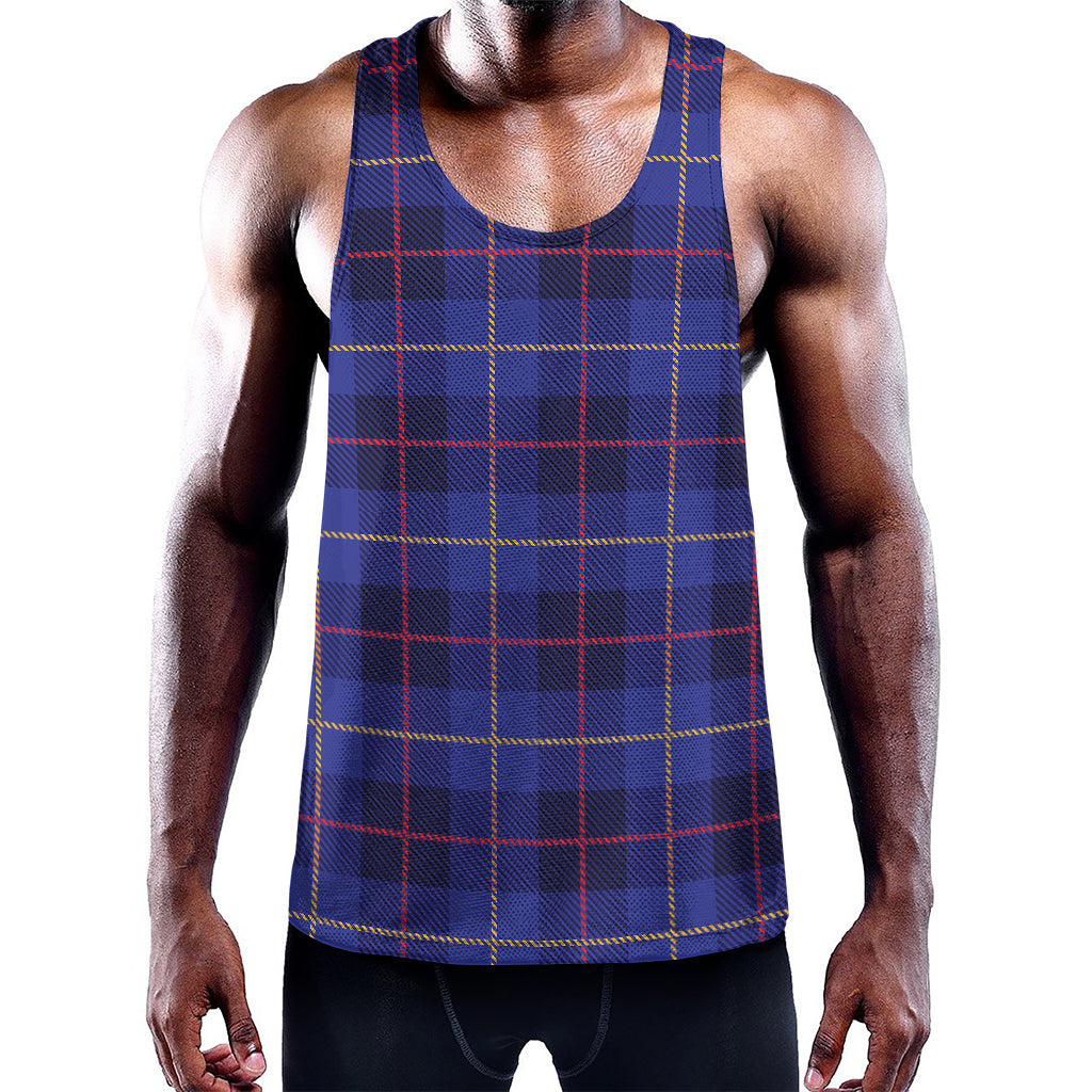 Deep Blue Stewart Tartan Print Training Tank Top