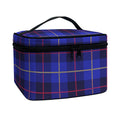 Deep Blue Stewart Tartan Print Travel Makeup Bag