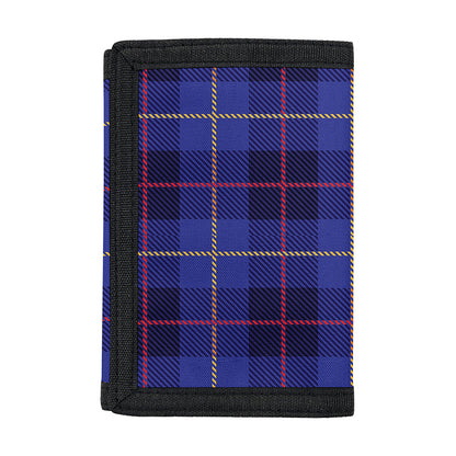 Deep Blue Stewart Tartan Print Trifold Wallet