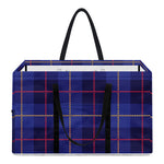 Deep Blue Stewart Tartan Print Utility Tote Bag