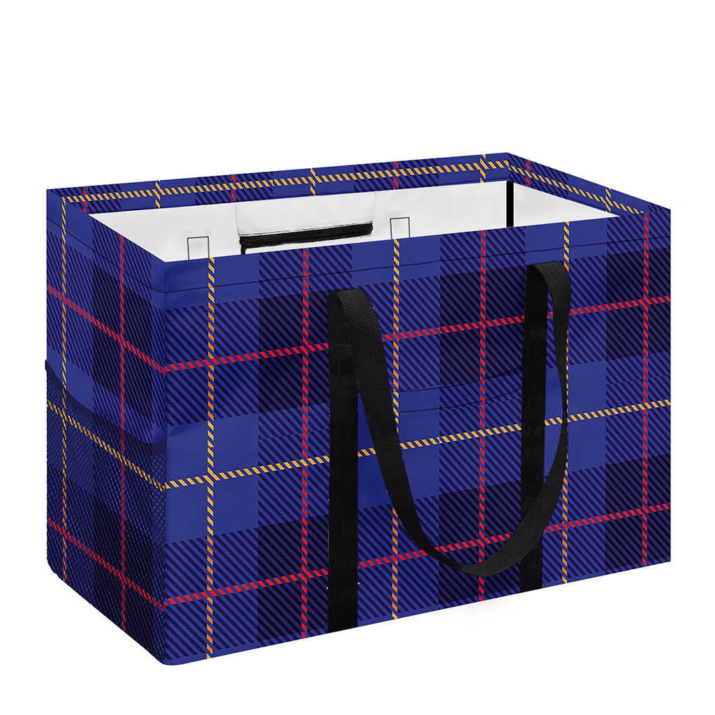 Deep Blue Stewart Tartan Print Utility Tote Bag