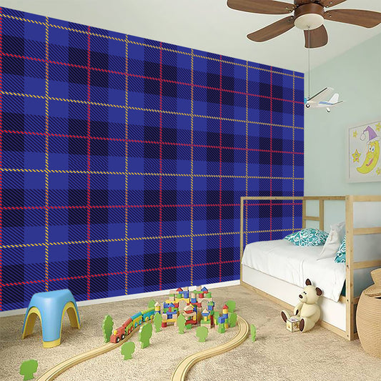 Deep Blue Stewart Tartan Print Wall Sticker