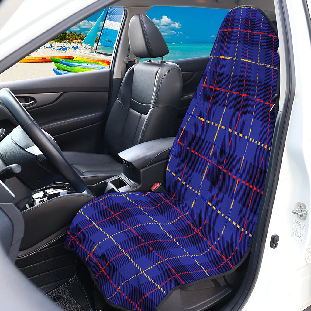 Deep Blue Stewart Tartan Print Waterproof Car Seat Cover