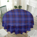 Deep Blue Stewart Tartan Print Waterproof Round Tablecloth