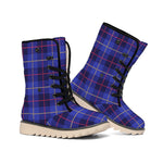 Deep Blue Stewart Tartan Print Winter Boots